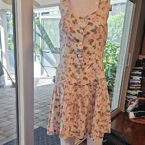 Vintage Floral Sleeveless Sun Dress 7/8